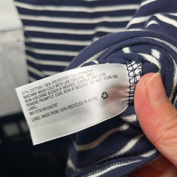 Isabel maternity, blue and white striped short sleeved dress size medium - Picture 6 of 8